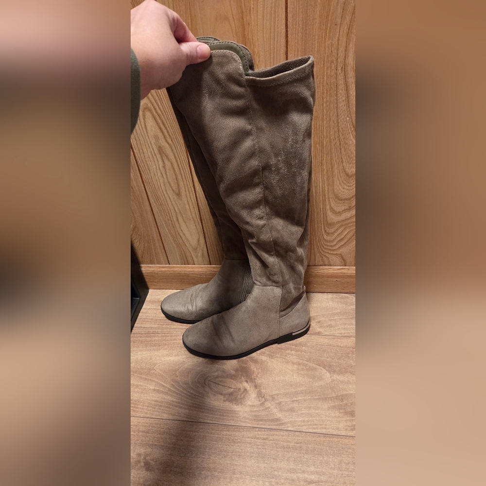 Suede Knee High Boots
